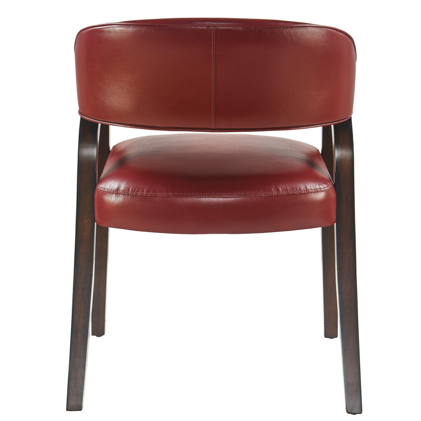 JESONVID Upholstered Barrel Dining Chair Set of 2, 17.72" H Faux Leather Dining Room Chair with Arms Open-Back Dining Chairs w/Wood R Legs Comfy Accent Side Chairs for Home Kitchen, Wine Red