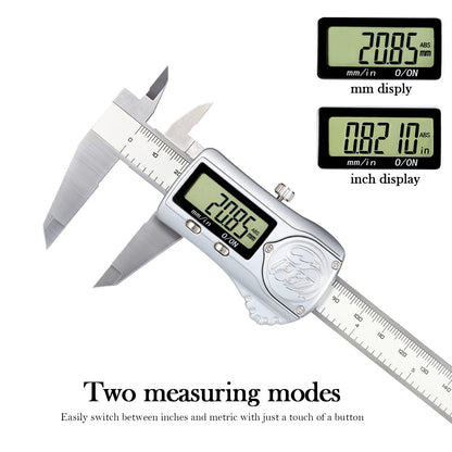 Skysummr IP67 Waterproof Electronic Vernier Digital Caliper Measuring Tool Stainless Steel, Absolute Origin, 0-6 inch/150mm, Large LCD Screen, Extreme Accuracy
