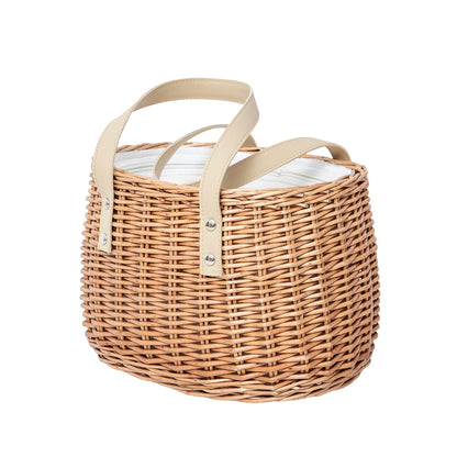 KINGWILLOW,Picnic Basket, Woven Willow Insulated Wicker Storage Basket – Zippered Canvas Lining for Food, Picnics, or home use