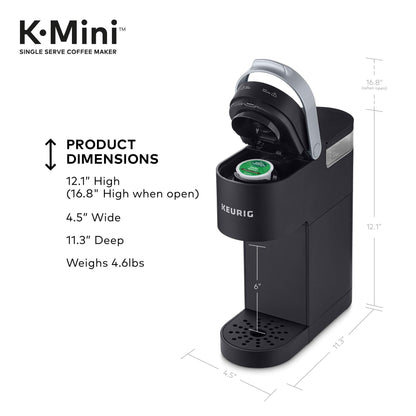 Keurig K-Mini Coffee Maker, Single Serve K-Cup Pod Coffee Brewer, Black with McCafe Classic Collection Variety Pack K-Cup Coffee Pods, 40 Count