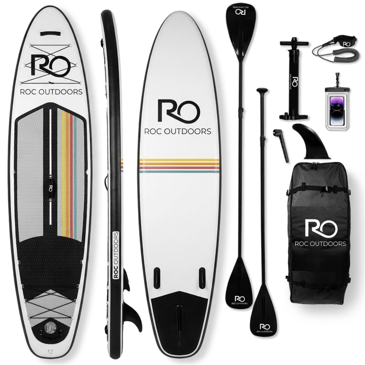 Roc Inflatable Stand Up Paddle Board 10' 6" with Premium SUP Paddle Board Accessories, Wide Stable Design, Non-Slip Comfort Deck for Youth & Adults (Eclipse)