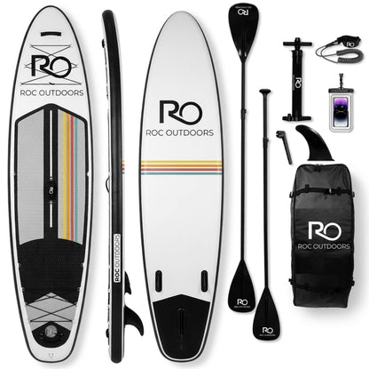 Roc Inflatable Stand Up Paddle Board 10' 6" with Premium SUP Paddle Board Accessories, Wide Stable Design, Non-Slip Comfort Deck for Youth & Adults (Eclipse)