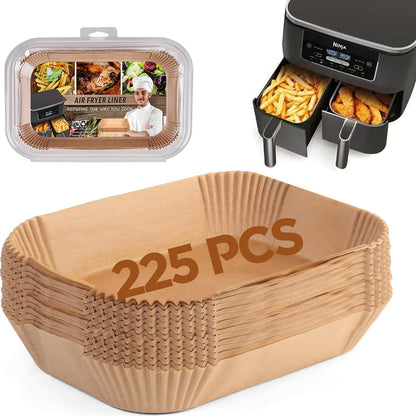 Air Fryer Liners Disposable 9 Inch, 9 inch Air Fryer Liners 125 Pcs Large Square Air Fryer Paper Liners for 5QT 6qt 8QT Air Fryer, Non-stick Parchment Paper for Frying, Baking