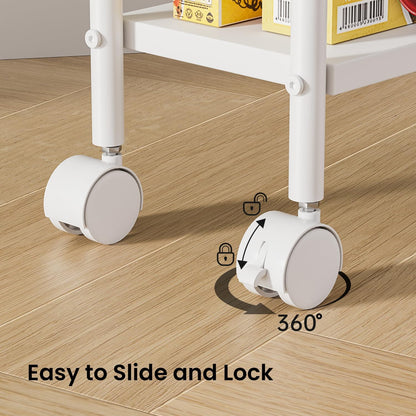 4-Tier 5.9" 4-Tier (5.9" 33.6" Asgolion Slim Storage Cart, Small Rolling Cart with Wheels, Deep, Narrow Bathroom Shelf