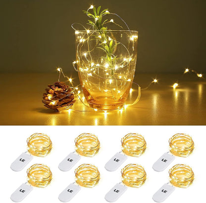 20 8 Pack Lighting EVER Fairy Lights Battery Operated LED Mini String Lights, Small Pixie Lights for Mason Jars