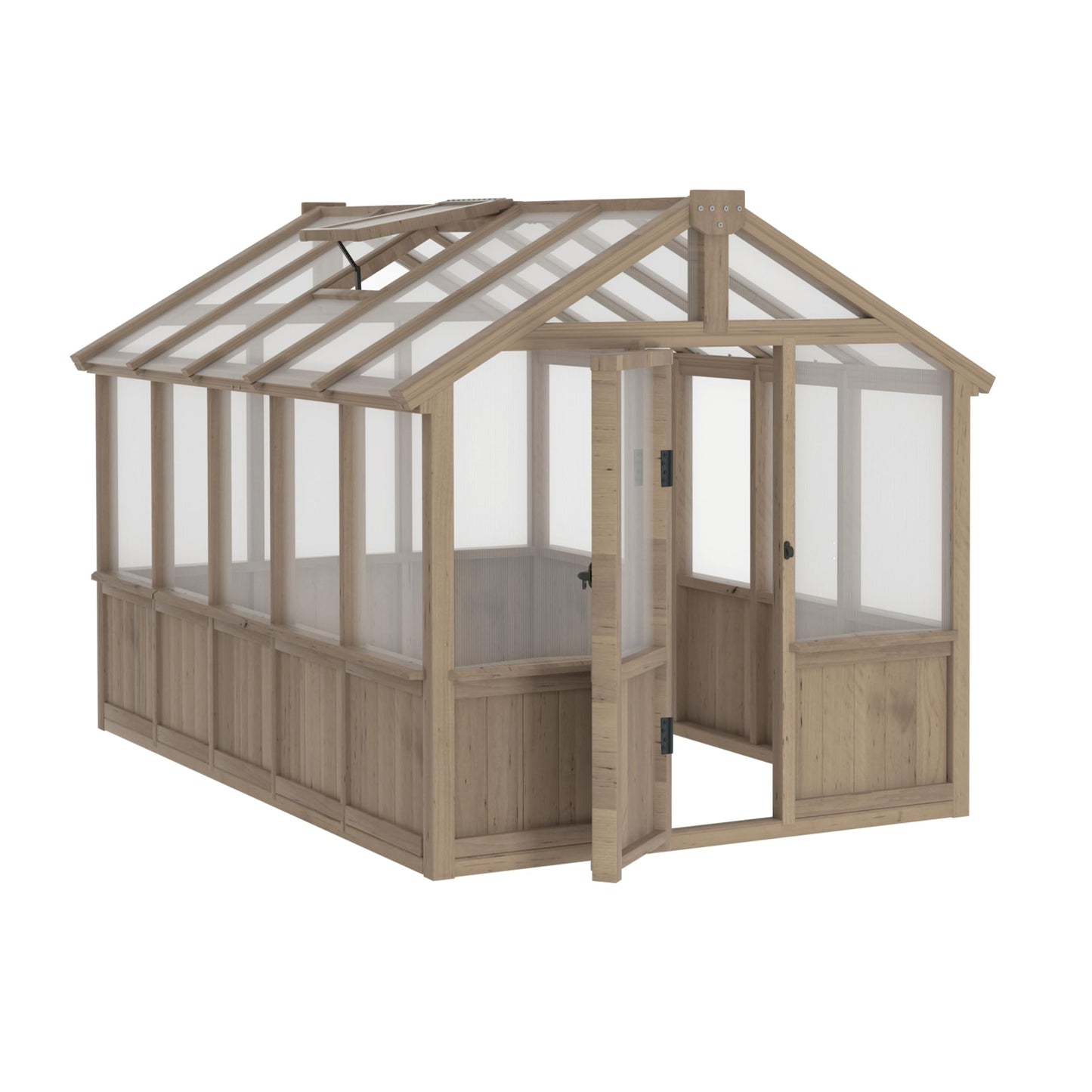 Mupater 6'x10' Wooden Greenhouse for Outdoor, Heavy Duty Green House Kit with Ventilated Window and Lockable Door, 6mm PC Panels for UV Protection, Walk-in Greenhouse for Backyard, Garden, Lawn