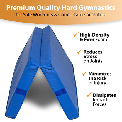 Foamma Gymnastics Mat - 4' x 4' x 6', Blue Foldable Landing Mat for Kids and Adults