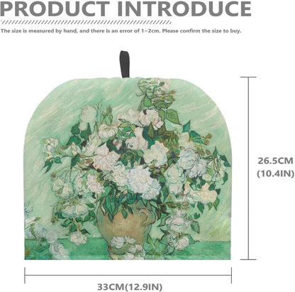Van Gogh White Rose Tea Cozy: Large Insulated Tea Cosy, Portable Kettle Dust Cover, Easy to Clean for Tea Party