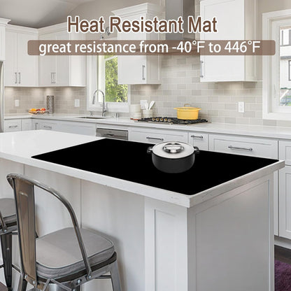 Silicone Mats for Kitchen Counter, 48"x32"(120cmx80cm) Large Heat Resistant Mat Kitchen Island Waterproof Countertop Protector Mat Nons-slip Extra Large Counter Mat, Dark Green