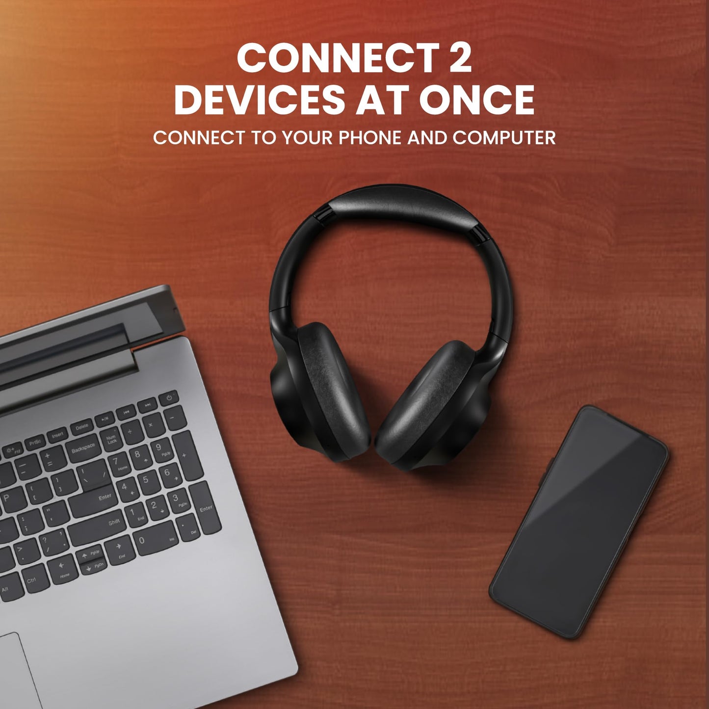 Back Bay Audio ClearCall 70 - Bluetooth Headphones with Microphone + Removable Boom Mic - Work Head Phones Wireless Bluetooth, Over Ear Headphones for Work from Home, Headset for Laptop