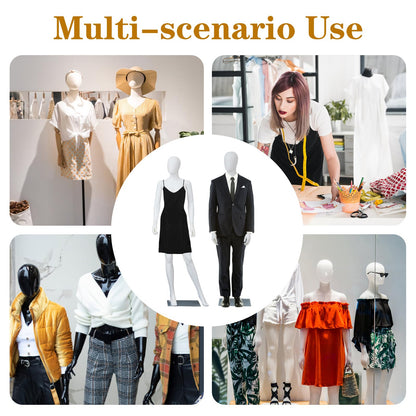 Kinfant Male and Female Mannequin Set - 6Ft Full Body Male and Female Detachable Mannequin with Stand for Clothing Shops, Clothing Design(White)
