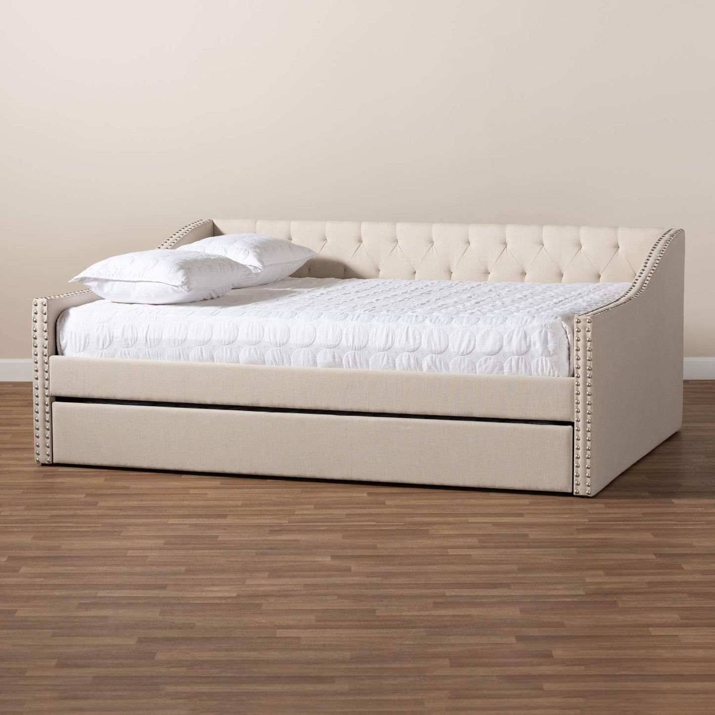Baxton Studio Daybed, Queen, Beige