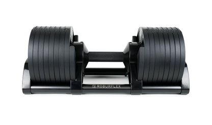 ROBURFLEX Adjustable Dumbbell (Single) 5-40/80lb, 5lb Increments, for Home Gym Fitness - Upto 20 weight settings (BLACK - 80LB)