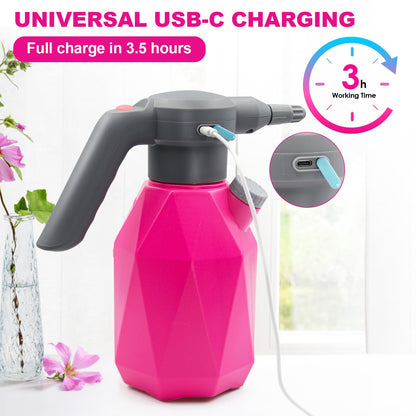 SideKing 0.5 Gallon Electric Spray Bottle Plant Mister for Indoor/Outdoor Plants, 2L Automatic Watering Can Rechargeable Battery Powered Sprayer with Adjustable Spout for Garden, Fertilizing, Cleaning