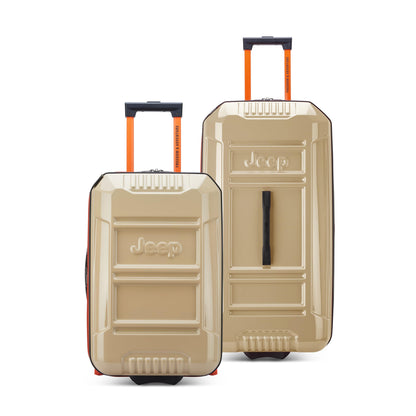 Jeep JH003B Hardside Expandable Luggage with Two Wheels, Warm Sand, 2 Piece Set 21/30 Inch