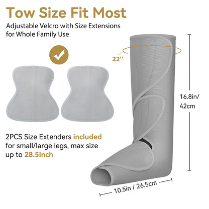 FIT KING Leg Massager for Circulation Air Compression Leg and Foot Massager to Relieve Pain Swelling Edema with Handheld Controller - 3 Intensities 2 Modes - Great Gift for Wife Mom and Friend