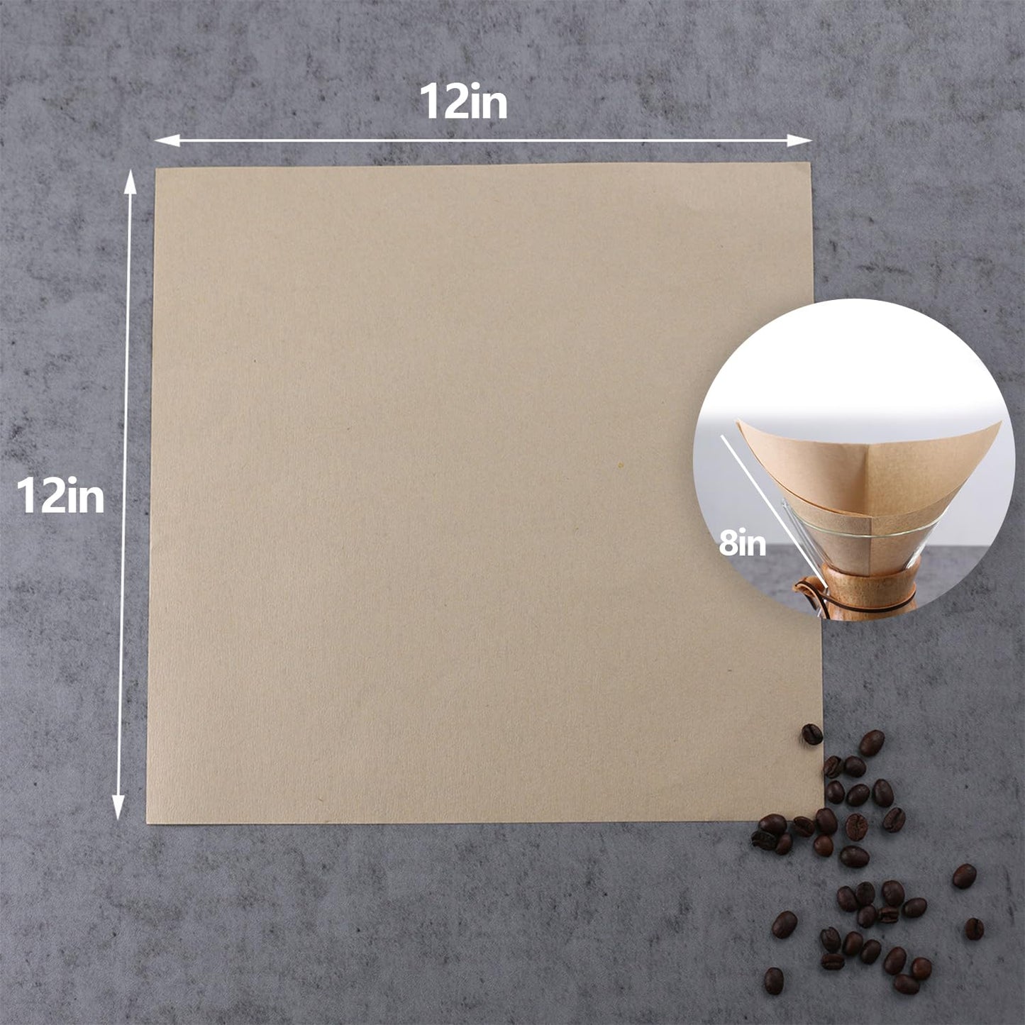 200-Pack Unbleached Cone Coffee Filters – Pre-Folded, Extra Thick Natural Paper for Smooth Brew, Fits All Pour-Over Brewers