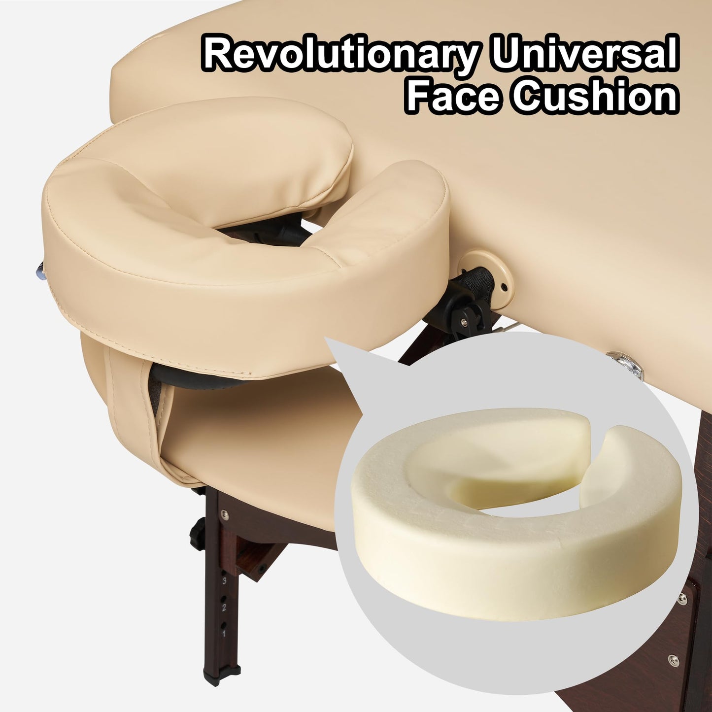 Master Massage 28" Argo Portable Massage Table with Extra Music Master Crescent Round High Fidelity Sound Face Cradle Cushionin