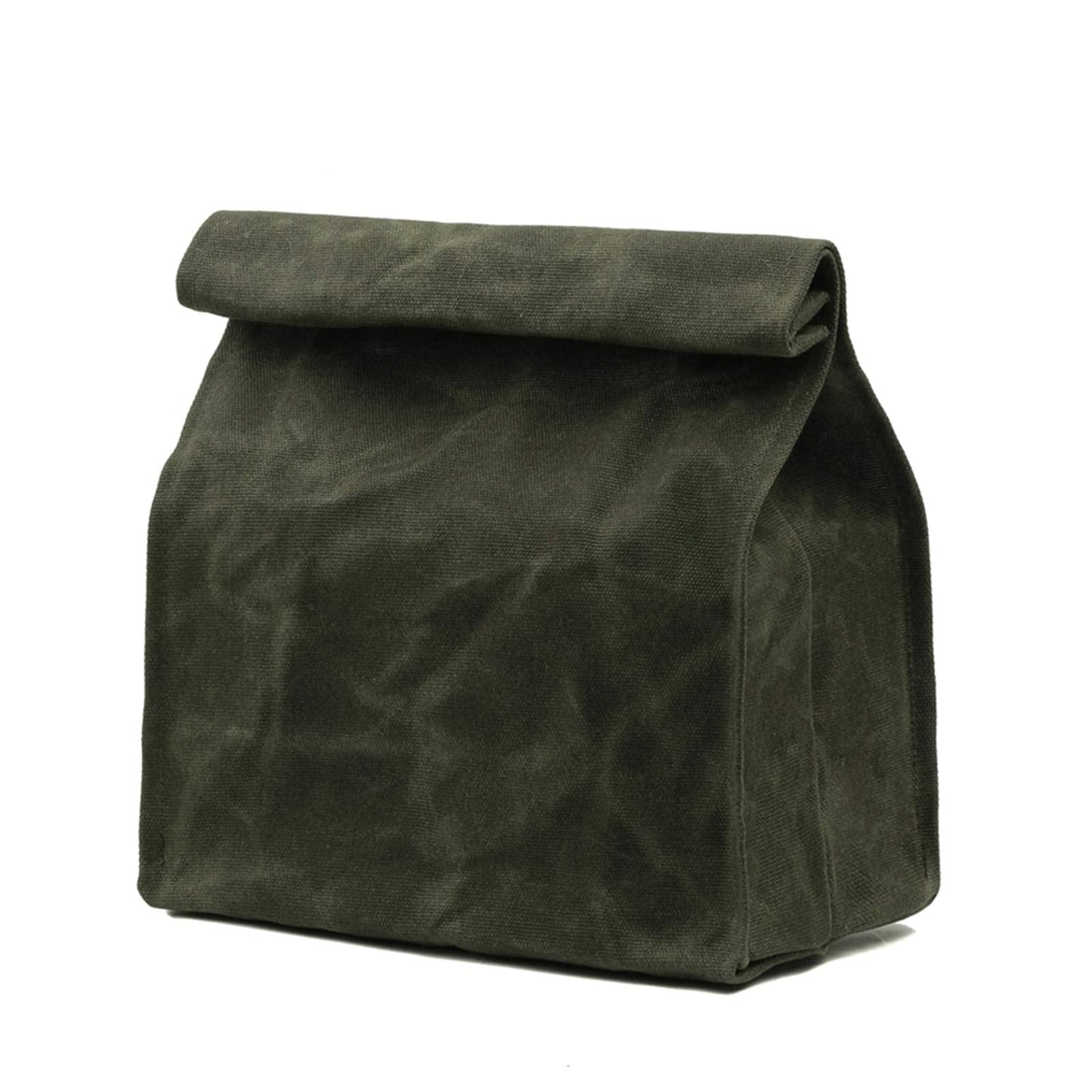 Kaaltisy Waxed Canvas Lunch Bags Heavy Duty Lunch Box Eco-friendly Reusable Lunch Sack with Hook and Loop Closure, Green, Hard Handfeel