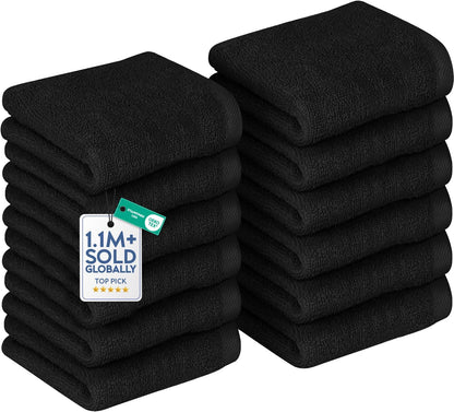 12 Pack [12x12] 100% DAN RIVER Wash Cloths for Showering - Cotton Washcloths Premium Quality Flannel Face Cloths
