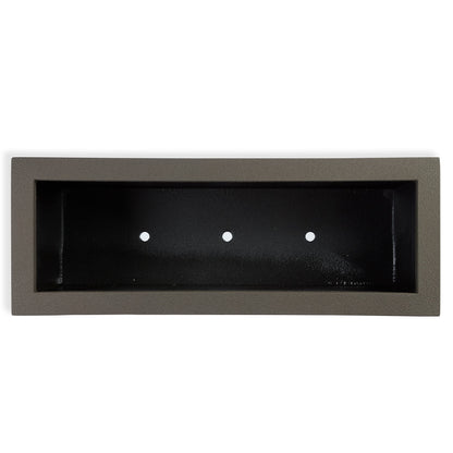 PolyStone Milan Rectangular Trough Planter – 46" x 17" x 19" – Large Lightweight Indoor/Outdoor Planter Box – Modern Stone-Look Resin – Durable All-Weather w/Drainage Holes – Made in USA – Slate Gray