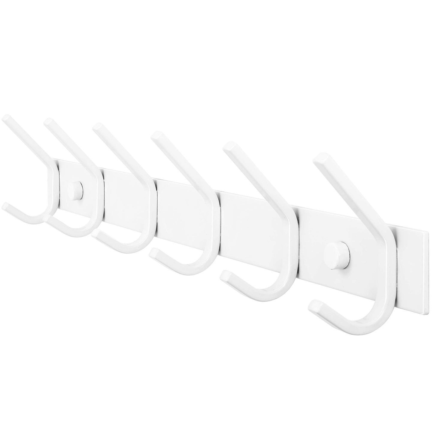 WEBI Coat Rack Wall Mount,Coat Hooks Wall Mounted,Coat Hanger Wall Hook Rack,6 Hooks for Hanging Coats,Jacket,Hats,Clothes,White