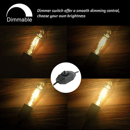 Pendant Light Kit with Dimmer Switch 15 Feet Hanging Lamp Cord Set Plug in Edison Light Bulb Socket Rope for E26 E27 DIY Swag Light Fixtures