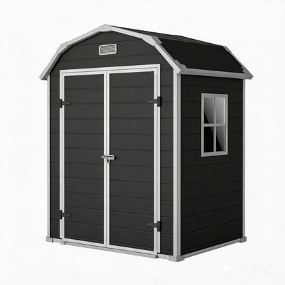 Shed, 6x4.5 ft Resin Storage Shed for Backyard, Durable All-Weather Storage and Sheds & Outdoor Storage, Large Outdoor Storage Box Style Outdoor Shed, Garden Resin Building, Black