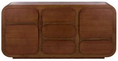 SAFAVIEH Couture Collection - Herald Brown Wood Sideboard, Modern 3-Shelf Storage Cabinet, Fully Assembled (SFV5547A)