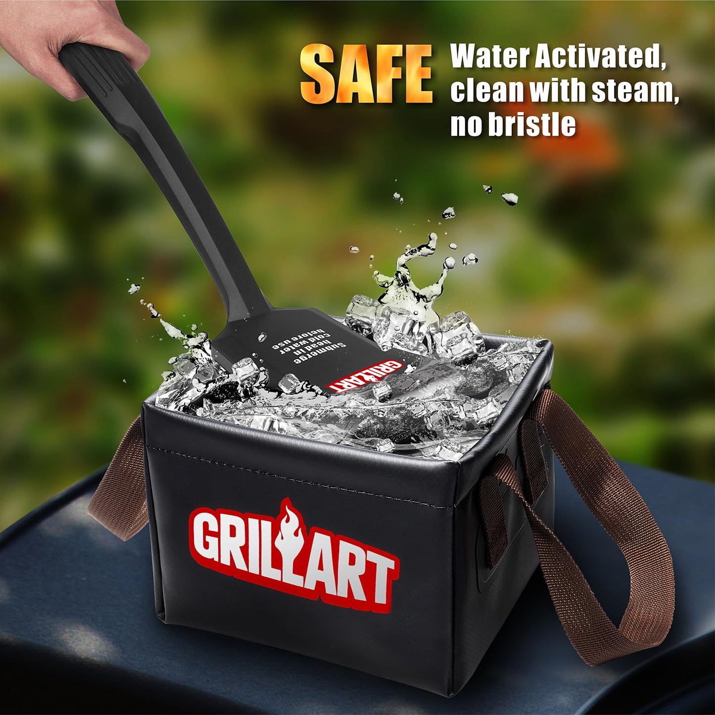 GRILLART Grill Brush Bristle Free, SteamWizards [Ultra Safe & Efficient] Grill Cleaner Brush for All Grill Grates, Replaceable Head BBQ Grill Brush for Outdoor Grill, Grill Accessories, Gifts for Men