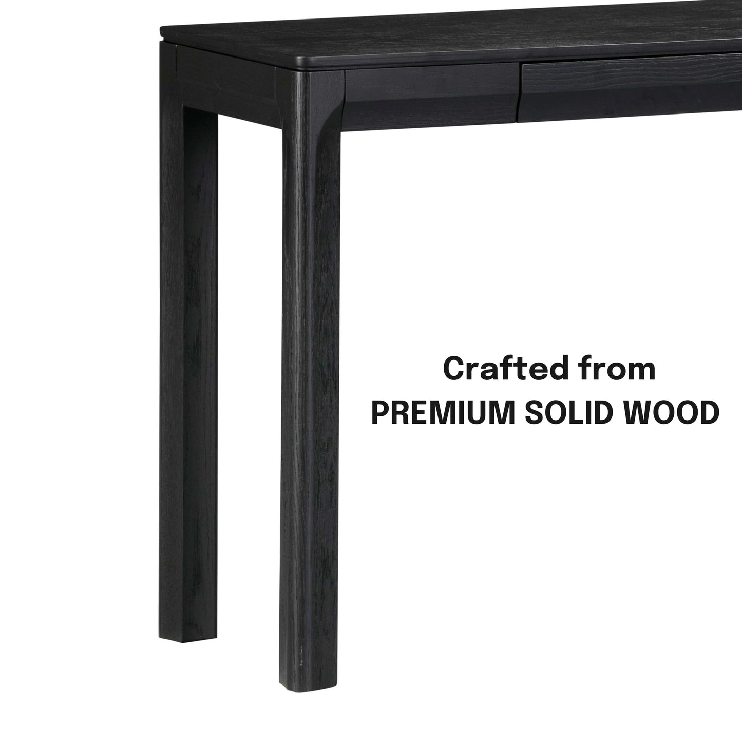 NTC Flow 47-Inch Console Table, Modern Solid Wood Entryway Table with Hidden Drawer, Waterproof & Heat Resistant, Narrow Table for Hallway, Living Room & Foyer, Burnt Black