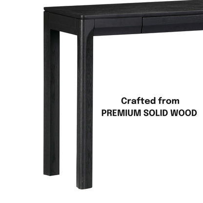 NTC Flow 47-Inch Console Table, Modern Solid Wood Entryway Table with Hidden Drawer, Waterproof & Heat Resistant, Narrow Table for Hallway, Living Room & Foyer, Burnt Black