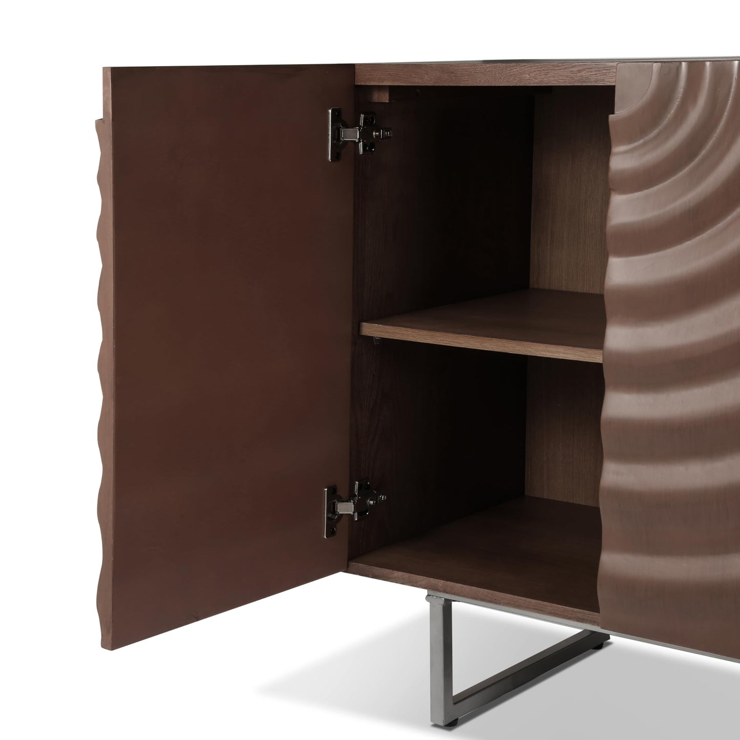 Christopher Knight Home Payton Modern Minimalist Wooden Storage Sideboard, Living Room Cupboard with Shelves, Dining Room/Kitchen Buffet Cabinet, Entryway Display Table, Home Office Credenza, Brown