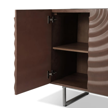 Christopher Knight Home Payton Modern Minimalist Wooden Storage Sideboard, Living Room Cupboard with Shelves, Dining Room/Kitchen Buffet Cabinet, Entryway Display Table, Home Office Credenza, Brown