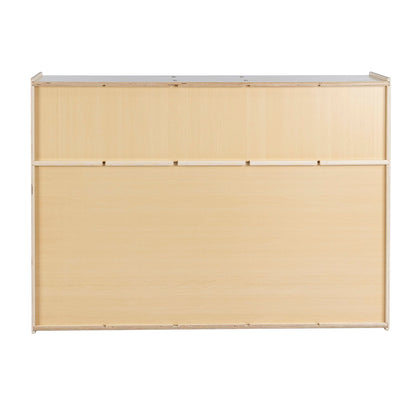 RRI Goods 5-Section Coat Locker with Cubbies, Wooden Backpack Storage Organizer with Coat Hooks and Cubby Storage Organizer Cubes for Kids, Daycare, Classroom