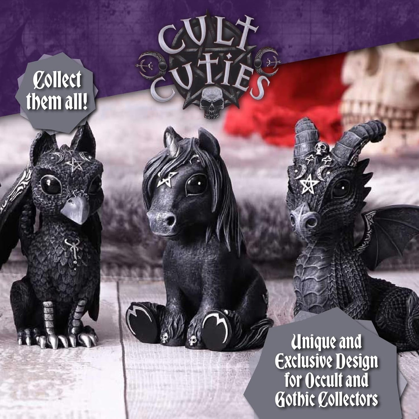 Nemesis Now Figurine Decor, Detailed Hand-Painted Polyresin, Black - Pawzuph Horned Gothic Satanic Cat