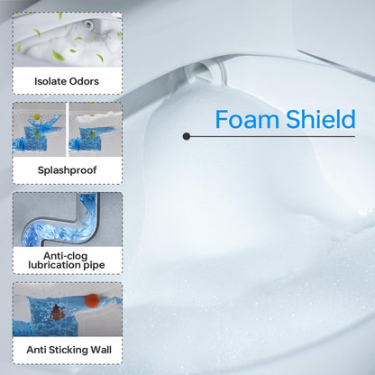 WOODBRIDGE Smart Toilet with 1000g MaP Flush Score, Foam Shield, Moving Dryer, ADA Comfort Height, Auto Flush, Blackout Flush, Auto Open & Close, Heated Seat, Bidet Toilet with Tank Built in (B0930S)