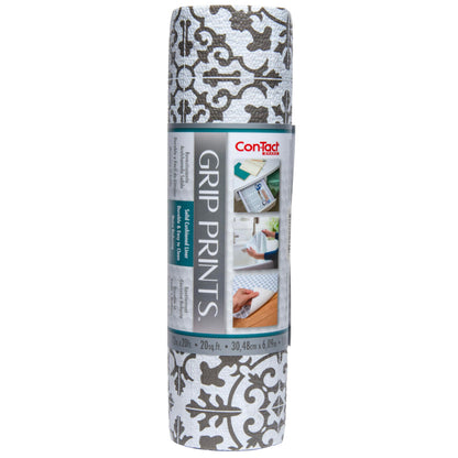 Con-Tact Brand Grip Prints Non-Adhesive Non-Slip Counter Top, Drawer/Shelf Liner, 12" x 20' (Carrara Tile Charcoal)