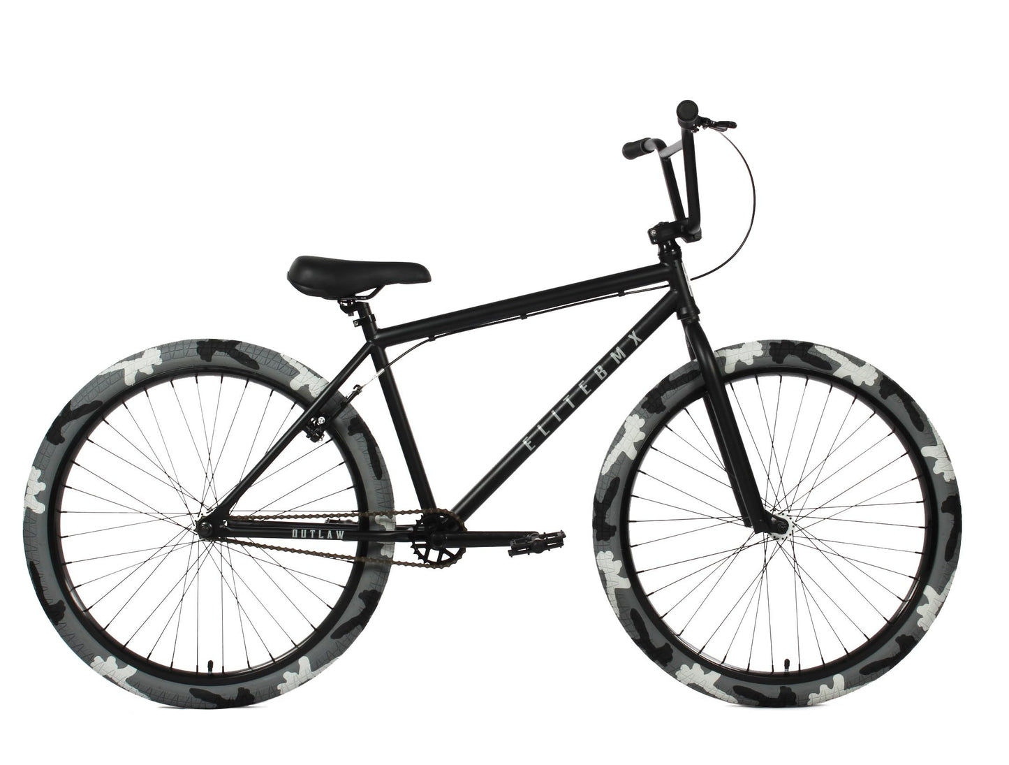 Elite BMX Bicycle 18", 20" & 26" BMX Bikes - Freestyle BMX Bike All Models Come with 3 Piece BMX Crankset (26" Outlaw, Black Combat)