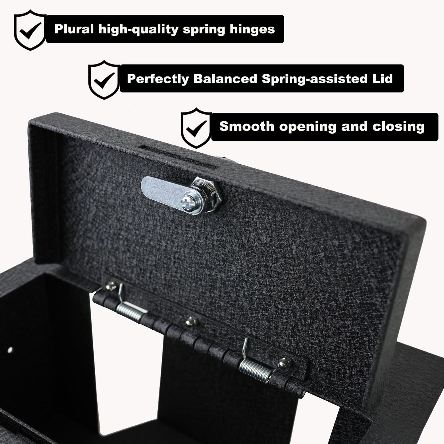 Center Console Safe Vault - KEREN Console Gun Safe Box Compatible with Tesla Model X 2021-2025, with Fingerprint Lock