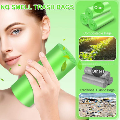 MAVGV 4 Gallon Small Trash Bags Garbage Bags,100 Pcs Strong Bathroom Wastebasket Can Liners trash Bags for Home Office Kitchen (Green)