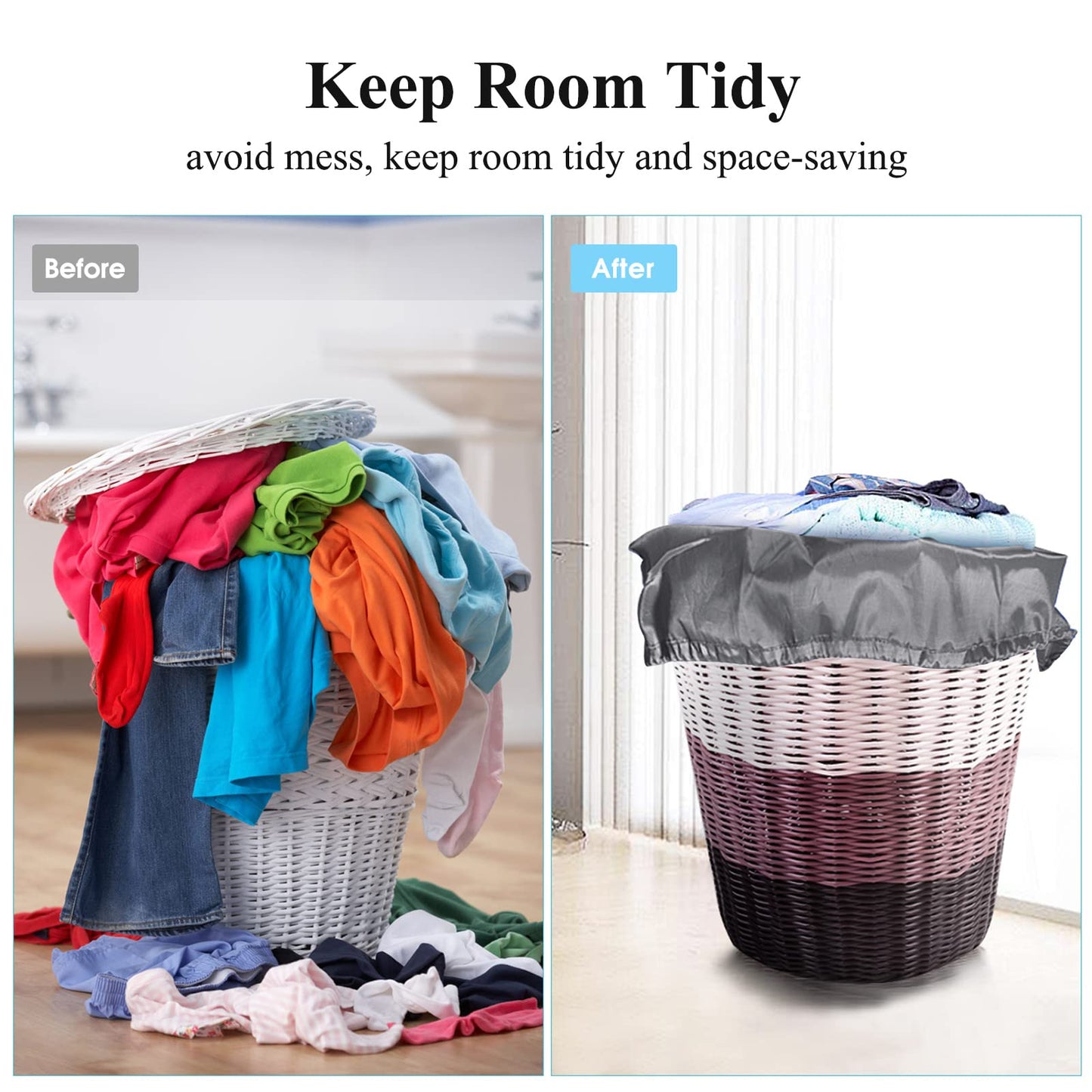 OTraki 2 Pack Laundry Bag Extra Large 28x45 Inch Drawstrings Laundry Hamper Liner Storage Bag XL Dirty Clothes Organizer Heavy Duty Laundry Bag for Home, Travel, Camping (Grey)