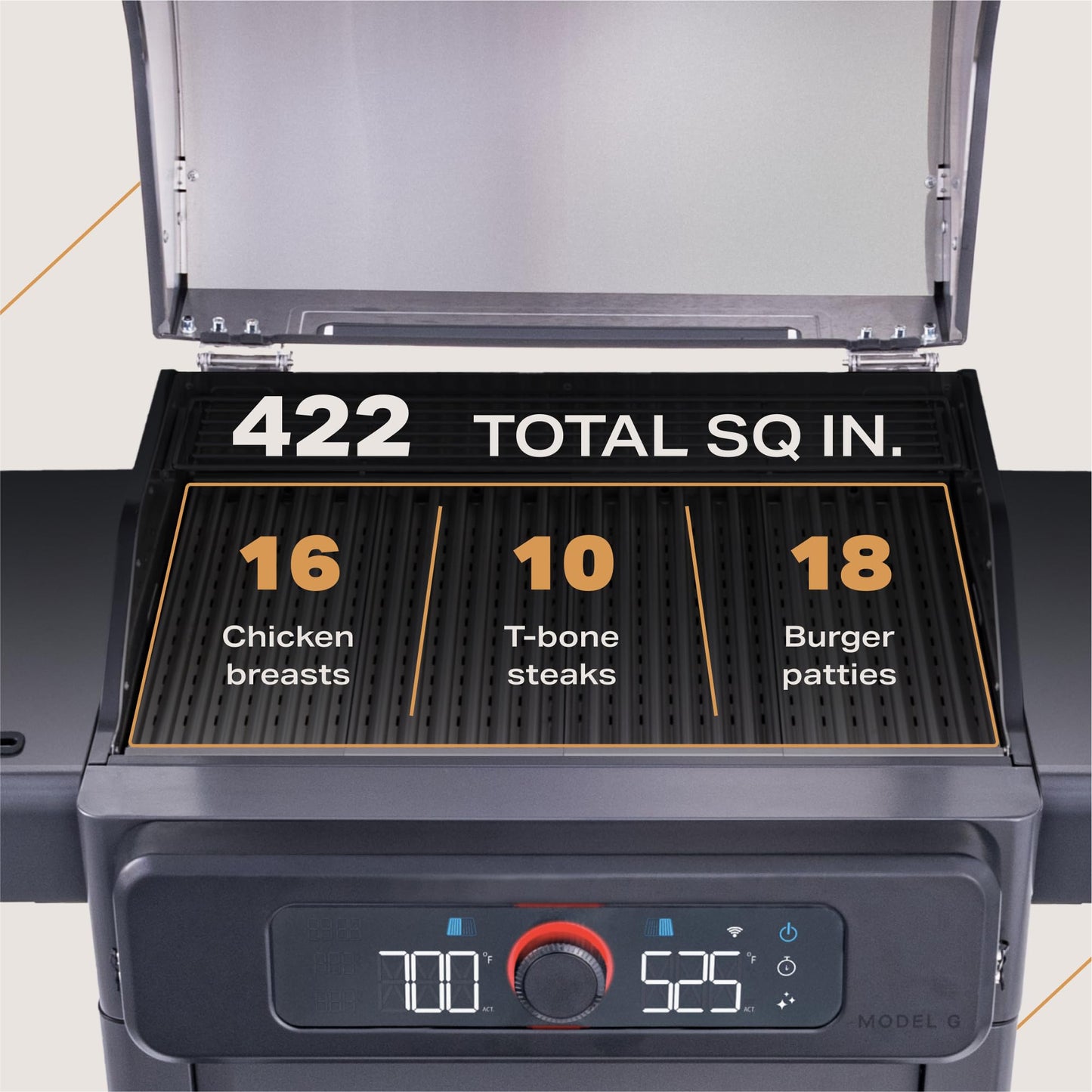 Current® Model G Dual Zone Grill, Smart Electric Outdoor Grill with 200-700°F Range for Searing & Roasting, Digital Precision, Independent Heat Zones, Apartment-Friendly & Weather-Resistant, Slate