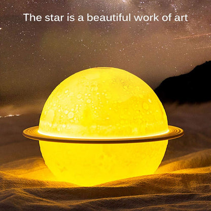 Moon Lamp Humidifier, 2 in 1 Night Light & Humidifier with USB Recharge, 3 Colors 3D LED Moon Light with Stand,