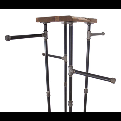 William Roberts Vintage Industrial Pipe and Wood Clothes Rack 4-Way, Garment Rack, Clothing Rack, Closet Organizer, Clothing Storage and Display
