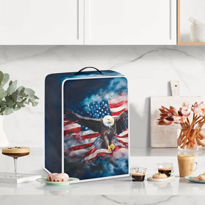 Eagle USA Flag Coffee Maker Cover, Coffee Machine Dust Cover, Waterproof Coffee Pot Cover with Top Handle, Lightweight