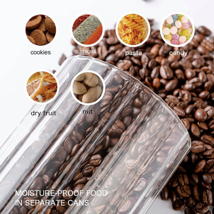 Glass Coffee Nuts Canister, Airtight Storage Jar with Bamboo Lids for Home Kitchen Storing Candy & Spices