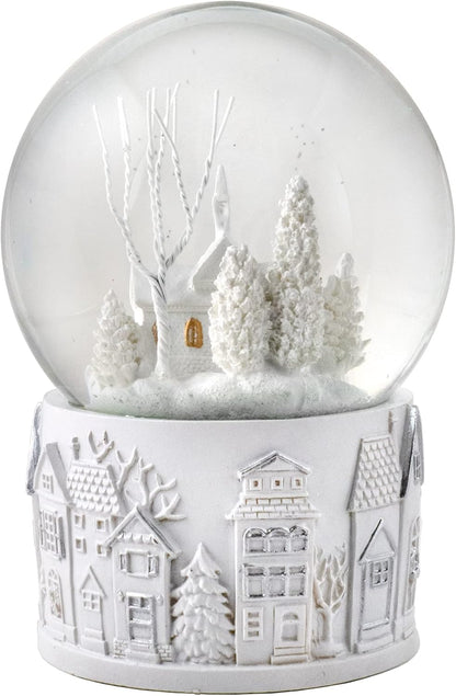 San Francisco Music Box Company - 100MM White Christmas Scene Snow Globe | Perfect Holiday Decor