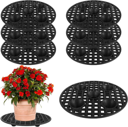 6 12 Inch QTLCOHD Pcs Pot Elevators for Plants, Black Plant Level Pot Elevator Plastic Plant Stand for Indoor Outdoor
