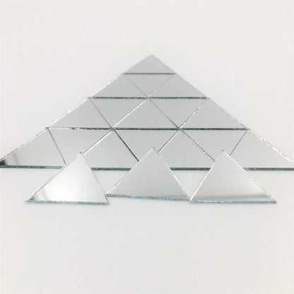 1" Triangle Mirror Mosaic Tiles Triangular Shape Craft Mirrors 150pcs